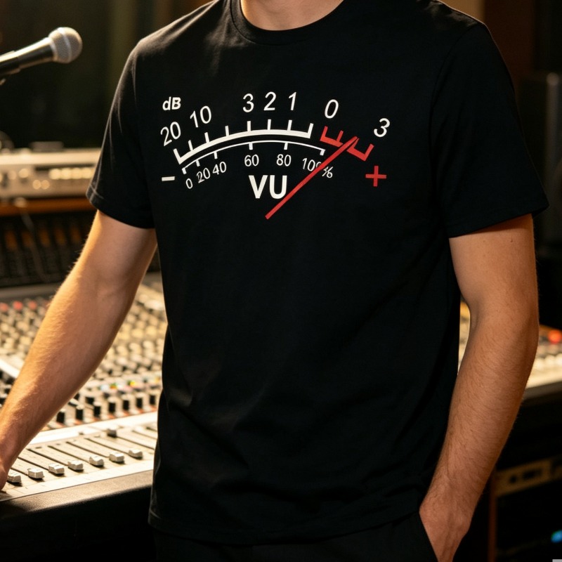 Audio Music Dj - VU-meter dB Volume T-shirt voor heren,