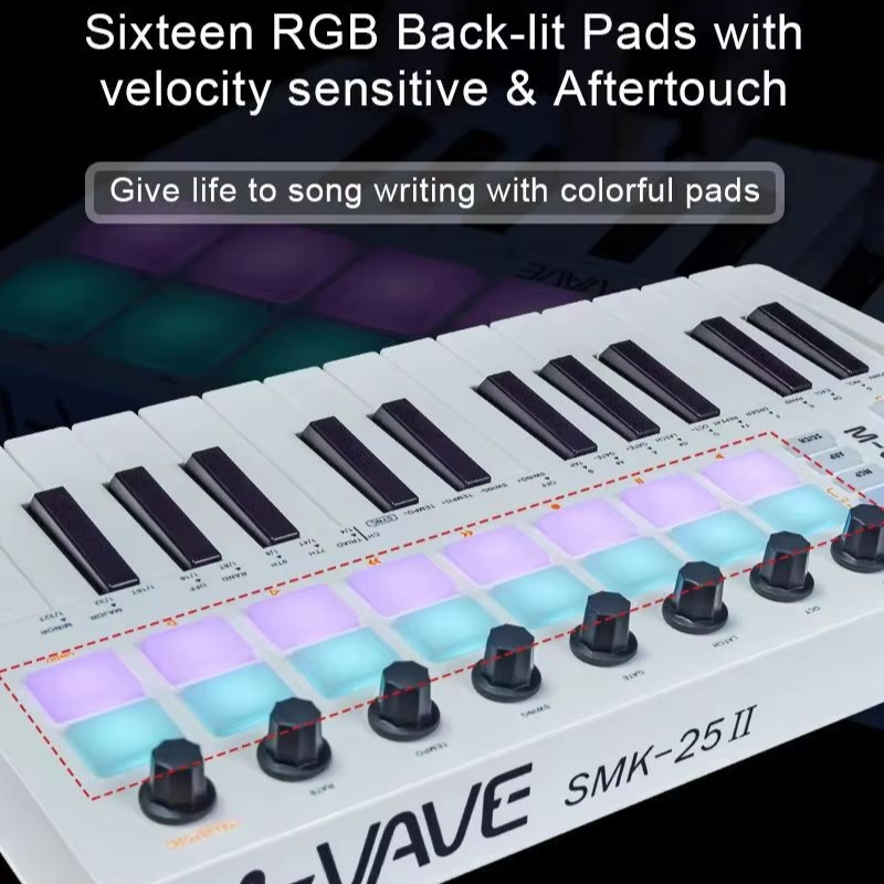 Midi Controller Pad - M-Vave Smk-25 Midi Keyboard Controller 25-toetsen