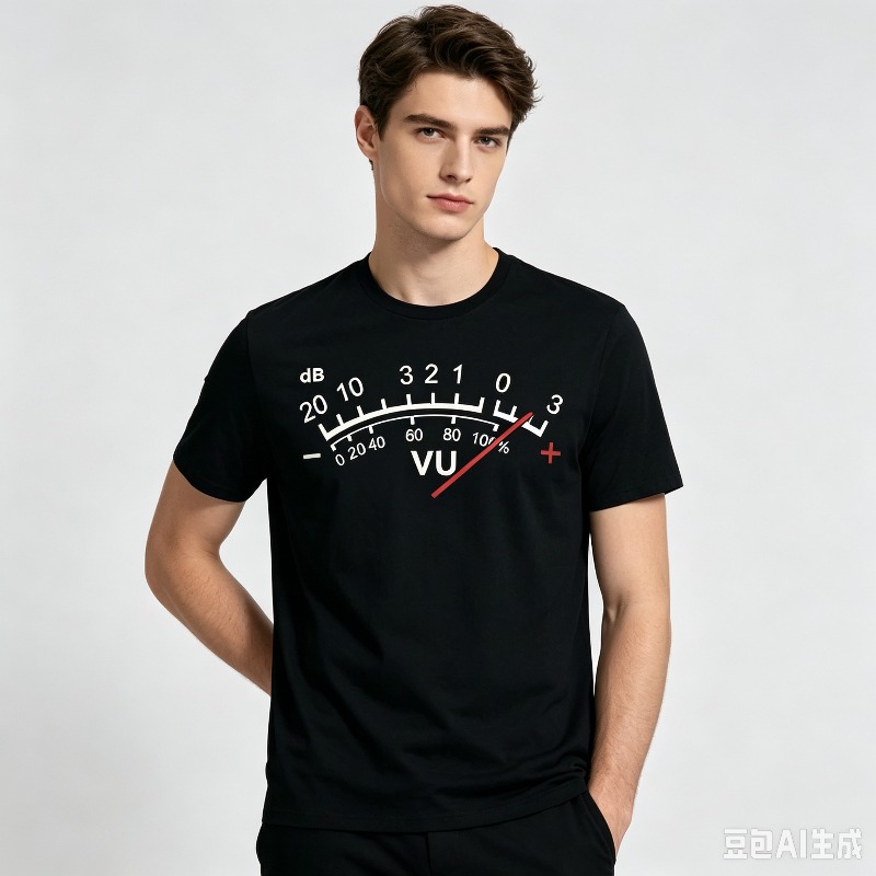 VU-meter dB Volume T-shirt voo - Audio Music Dj recensie en prijs