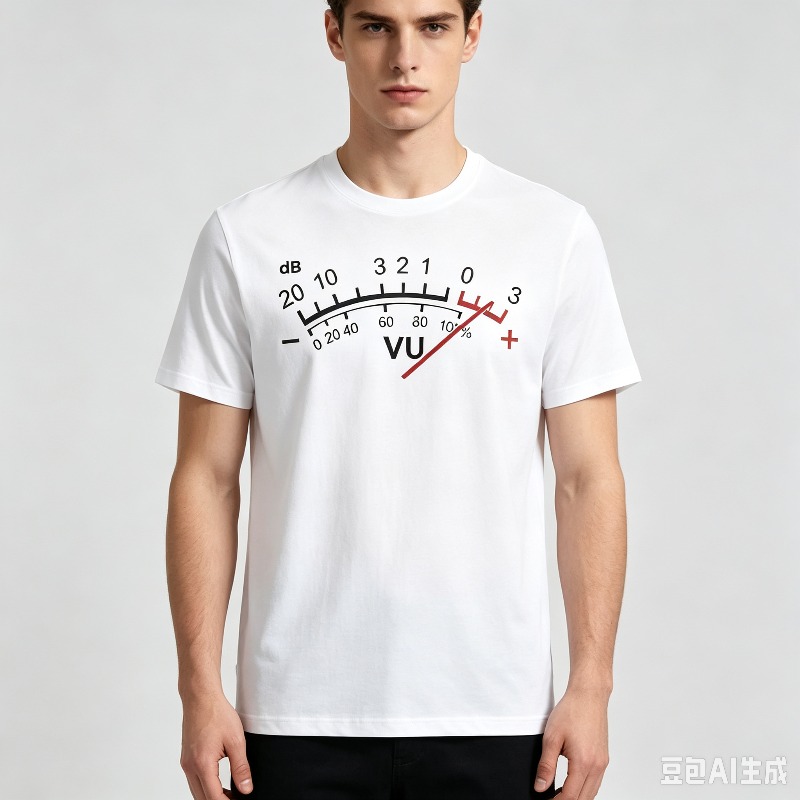 VU-meter dB Volume T-shirt voo - Audio Music Dj recensie en prijs